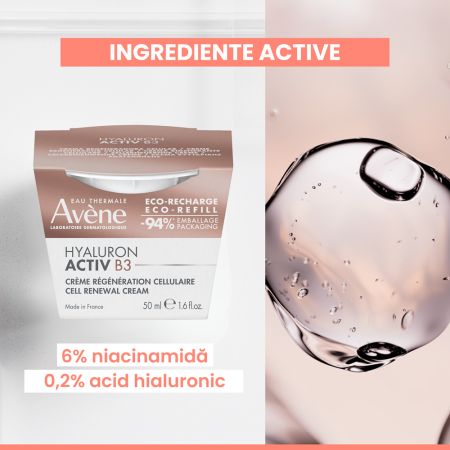 Rezerva Crema pentru regenerare celulara Hyaluron Activ B3, 50 ml, Avene 705196