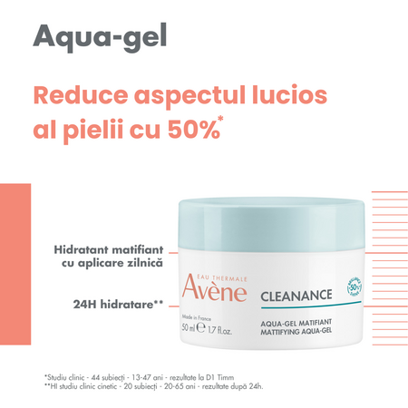 Aqua-gel matifiant Cleanance, 50 ml, Avene 612527