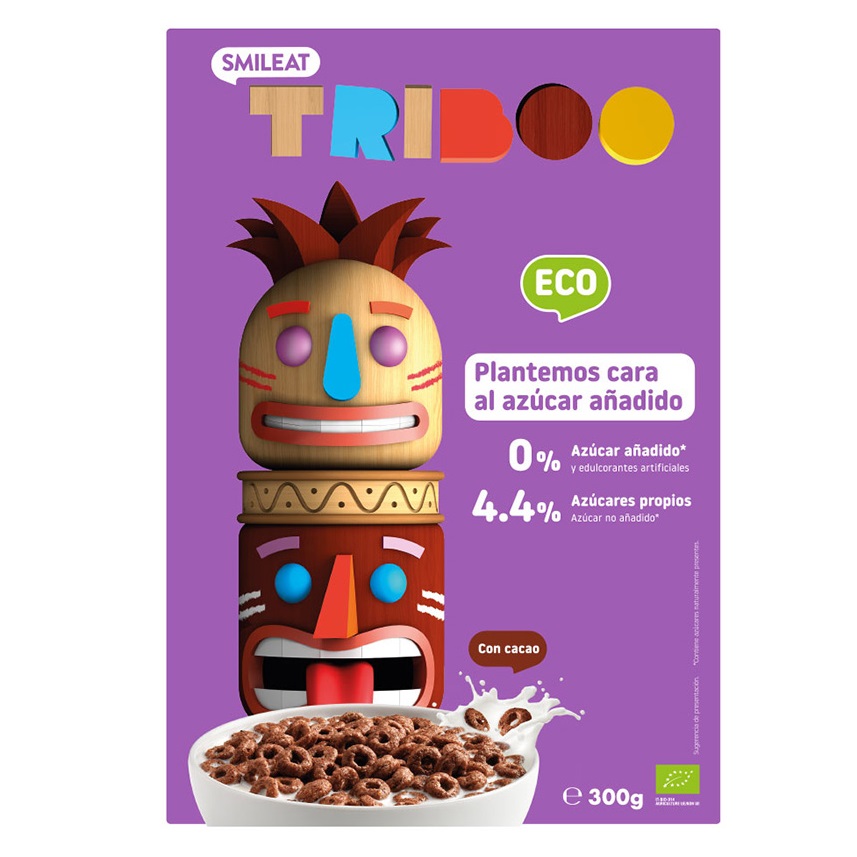 Cereale expandate bio cu cacao ineluse Triboo, 300 g, Smileat