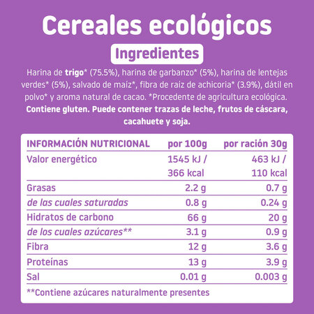 Cereale expandate bio cu cacao ineluse Triboo, 300 g, Smileat 612539