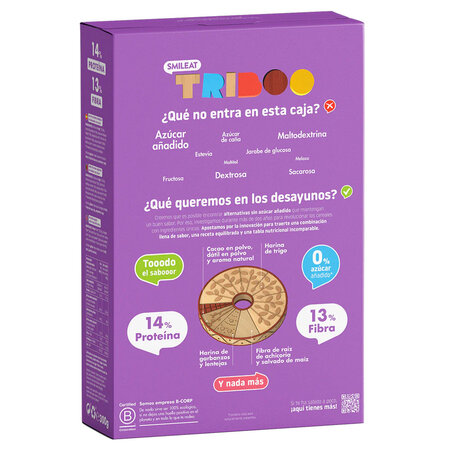 Cereale expandate bio cu cacao ineluse Triboo, 300 g, Smileat 612538
