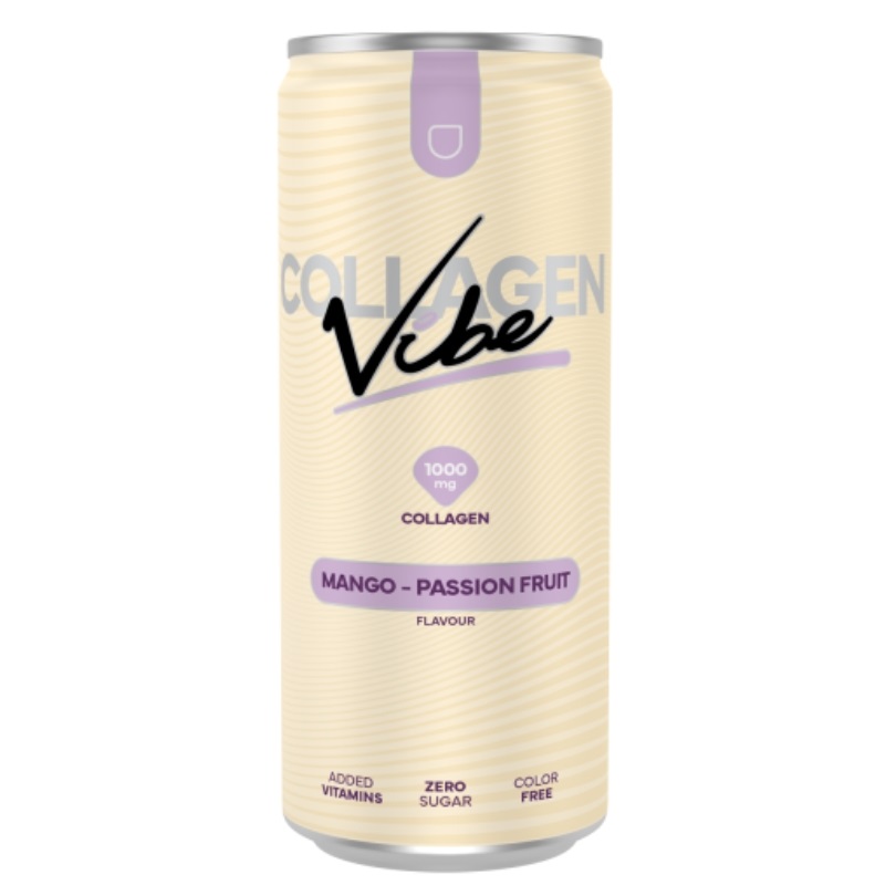 Bautura carbogazoasa cu colagen si aroma de mango si fructul pasiunii Collagen Vibe, 330 ml, Nano Supps