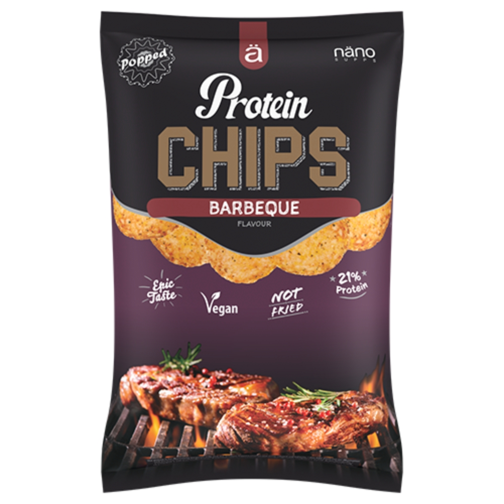 Chipsuri proteice fara gluten cu aroma de barbeque Protein Chips, 40 g, Nano Supps