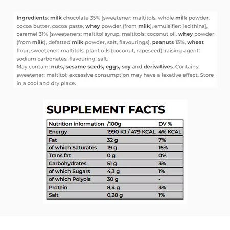 Biscuiti proteici cu ciocolata cu lapte, caramel si alune Protein Cookies, 128 g, Nano Supps 612673