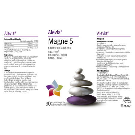 Magne 5, 30 capsule vegetale, Alevia 613277