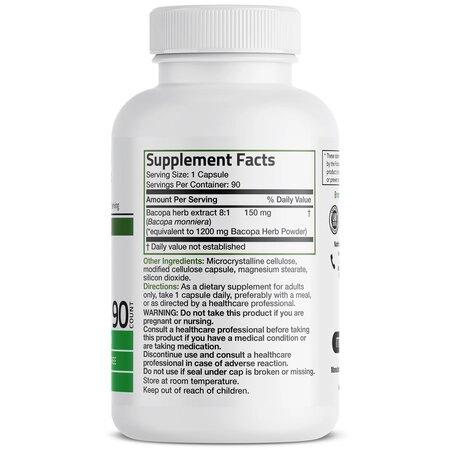 Bacopa, 1200 mg, 90 capsule, Bronson Laboratories 613114