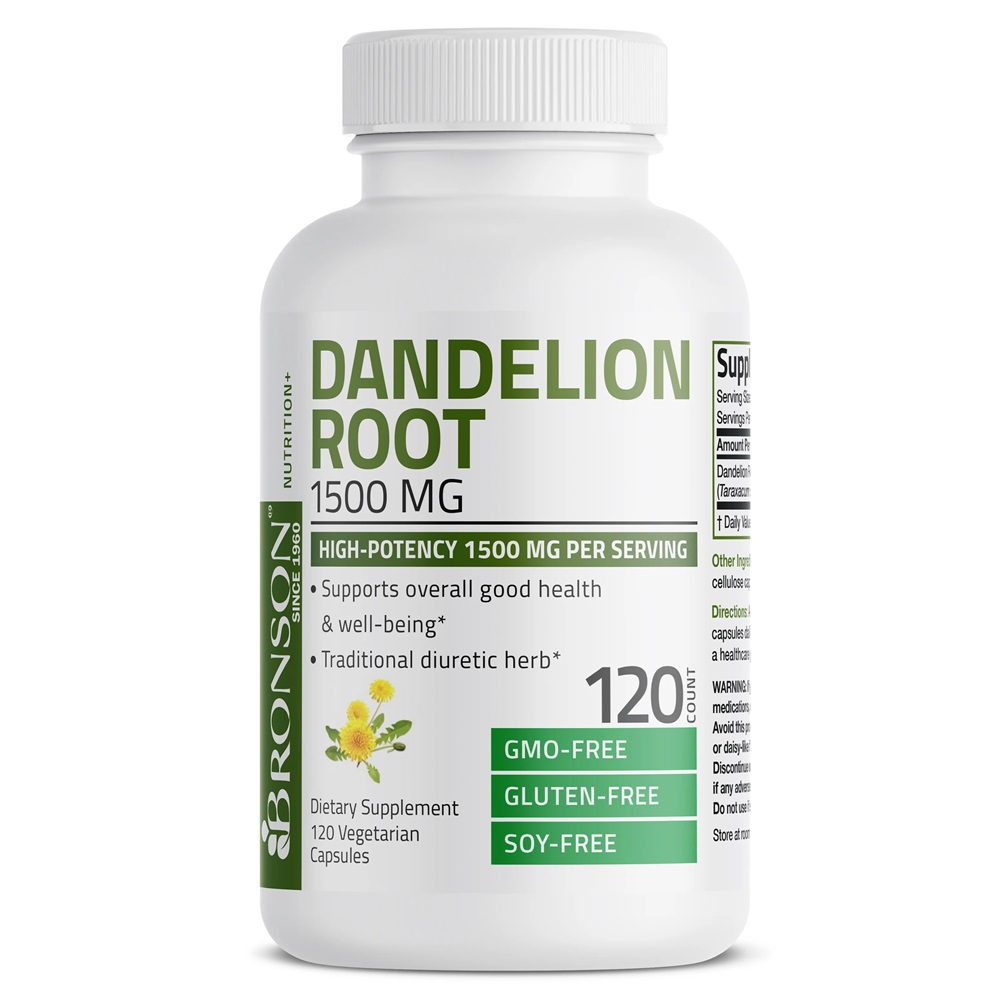 Dandelion Root, 1500 mg, 120 capsule, Bronson Laboratories