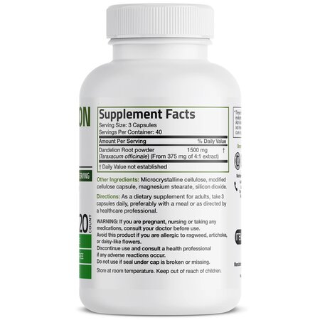 Dandelion Root, 1500 mg, 120 capsule, Bronson Laboratories 613137