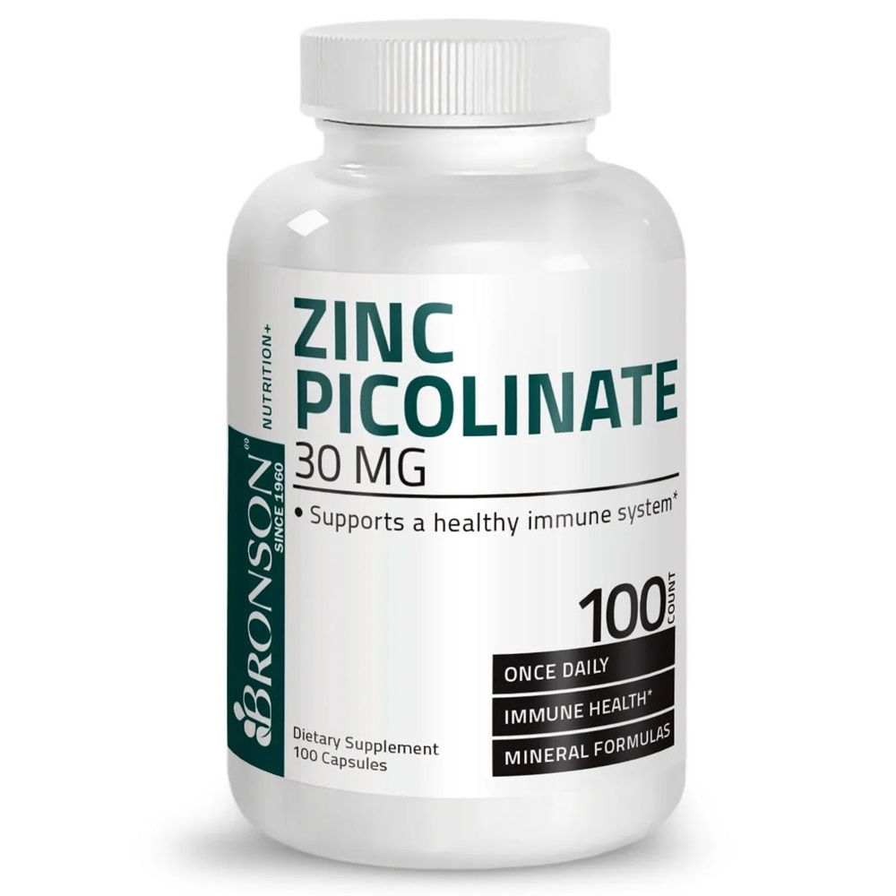 Zinc Picolinat, 30 mg, 100 capsule, Bronson Laboratories