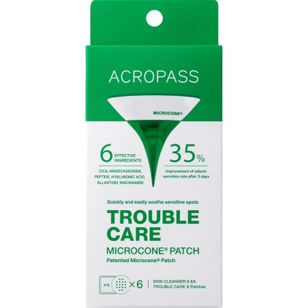 Plasturi hidrocoloidali pentru tratarea cosurilor Trouble Cure, 6 plasturi + 6 servetele de curatare, Acropass