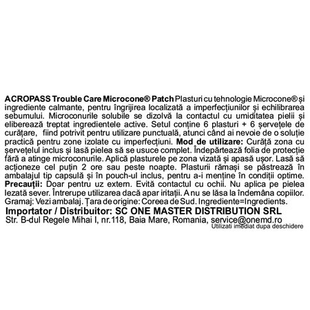 Plasturi anti-imperfectiuni cu microcone Trouble Cure, 6 bucati, Acropass 716740