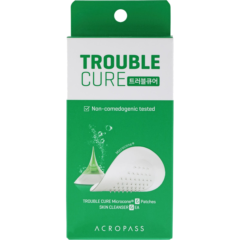 Plasturi hidrocoloidali pentru tratarea cosurilor Trouble Cure, 6 plasturi + 6 servetele de curatare, Acropass