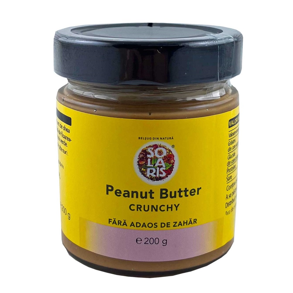 Crema de arahide Peanut Butter Crunchy, 200 g, Solaris