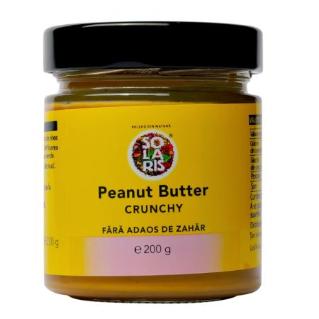 Crema de arahide Peanut Butter Crunchy, 200 g, Solaris