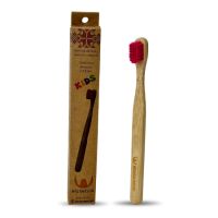 Periuta roz intens de dinti din bambus 3-12 ani Kids, 7680 peri ultrasoft, 1 bucata, Gingia