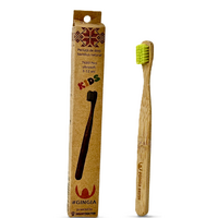 Periuta verde de dinti din bambus 3-12 ani Kids, 7680 peri ultrasoft, 1 bucata, Gingia