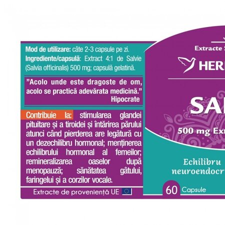 Salvie, 60 capsule, Herbagetica 613384