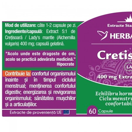 Cretisoara Lady’s Mantle, 60 capsule, Herbagetica 613387