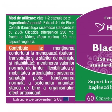 Black Cohosh, 60 capsule vegetale, Herbagetica 613393