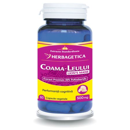 Coama Leului, 60 capsule vegetale, Herbagetica