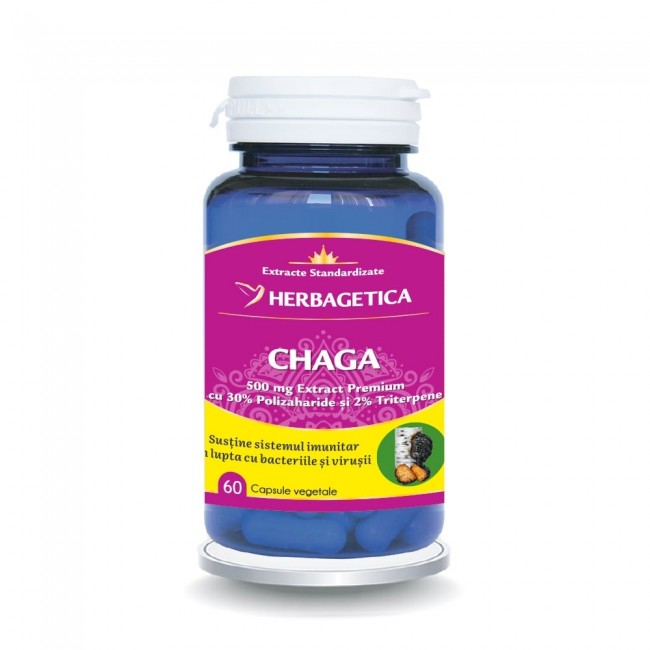 Chaga, 60 capsule vegetale, Herbagetica