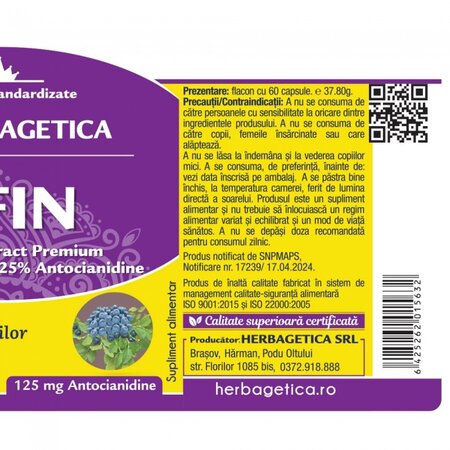Afin, 60 capsule vegetale, Herbagetica 613447