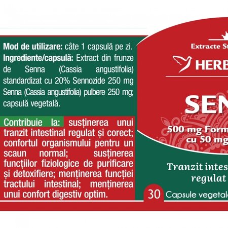 Senna, 30 capsule vegetale, Herbagetica 613461