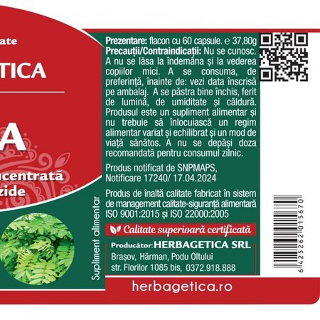 Senna, 60 capsule vegetale, Herbagetica 613466