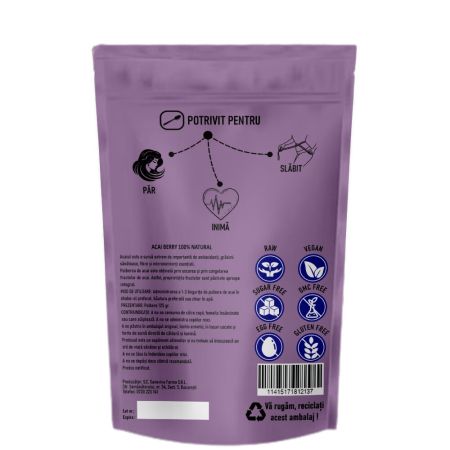 Pulbere de Acai Berry, 125 g, Biovitalis 701424