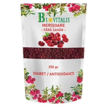 Merisoare fara zahar, 250 g, Biovitalis