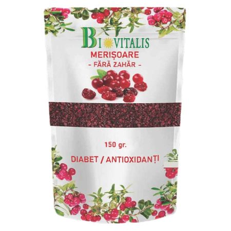 Merisoare fara zahar, 150 g, Biovitalis