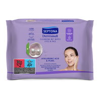 Servetele demachiante Dermasoft Hyaluronic Acid & Pearl, 20 bucati, Septona