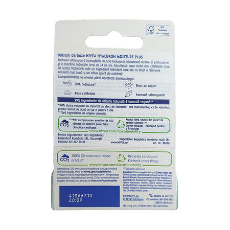 Balsam de buze Hyaluron Moisture, 5.2g, Nivea 613888