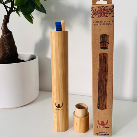 Cutie din bambus pentru periute, 1 bucata, Gingia 614020