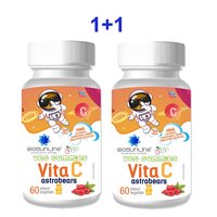 Pachet Ursuleti cu aroma de portocale Vita C Astrobears, 2 x 60 jeleuri, BioSunLine
