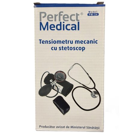 Tensiometru mecanic cu un tub + stetoscop PM-34, Perfect Medical 724188