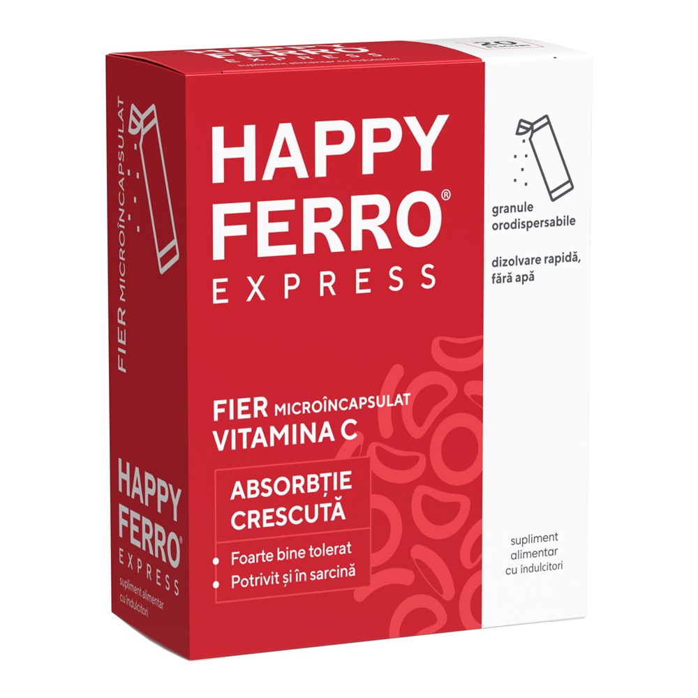 Happyferro Express, 20 de plicuri cu granule orodispersabile, Fiterman