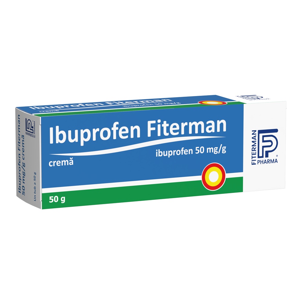 Ibuprofen 50 mg/g crema, 50 g, Fiterman Pharma