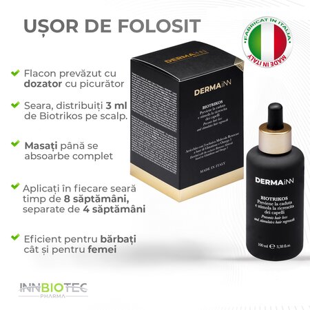 Lotiune pentru prevenirea caderii parului Biotrikos Gold, 100 ml, Dermainn 615154