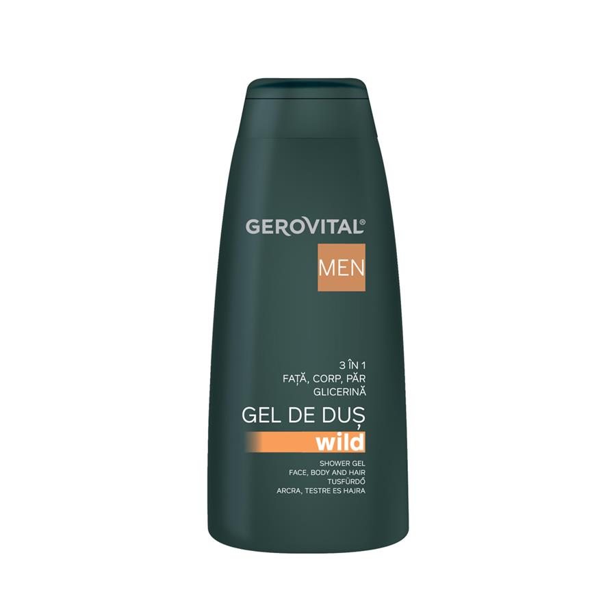 Gel de dus Wild 3 in 1 Men, 400 ml, Gerovital