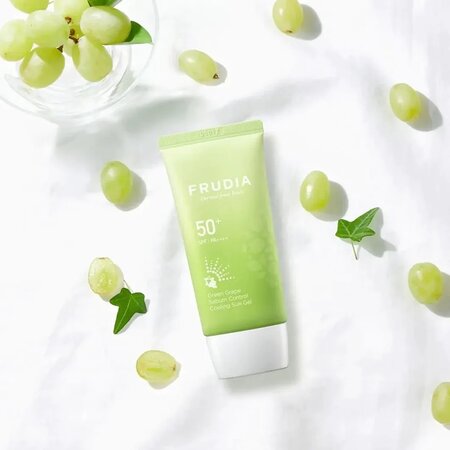 Gel racoritor cu struguri verzi si protectie solara SPF 50 Green Grape, 50 g, Frudia 615644