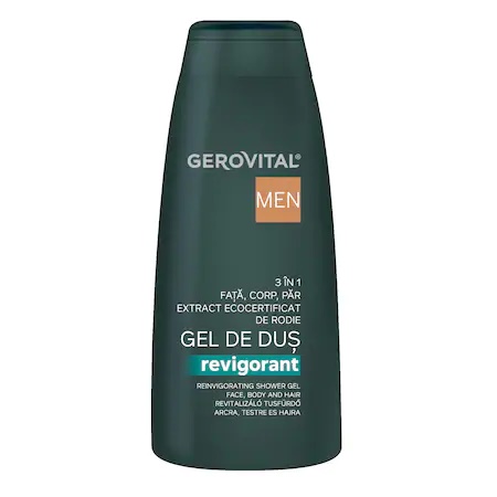 Gel de dus revigorant H3 Men, 400 ml, Gerovital