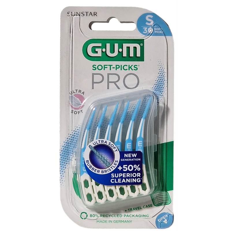 Periute interdentare GUM Ultra Soft Picks PRO, S, 30 bucati, Sunstar Gum