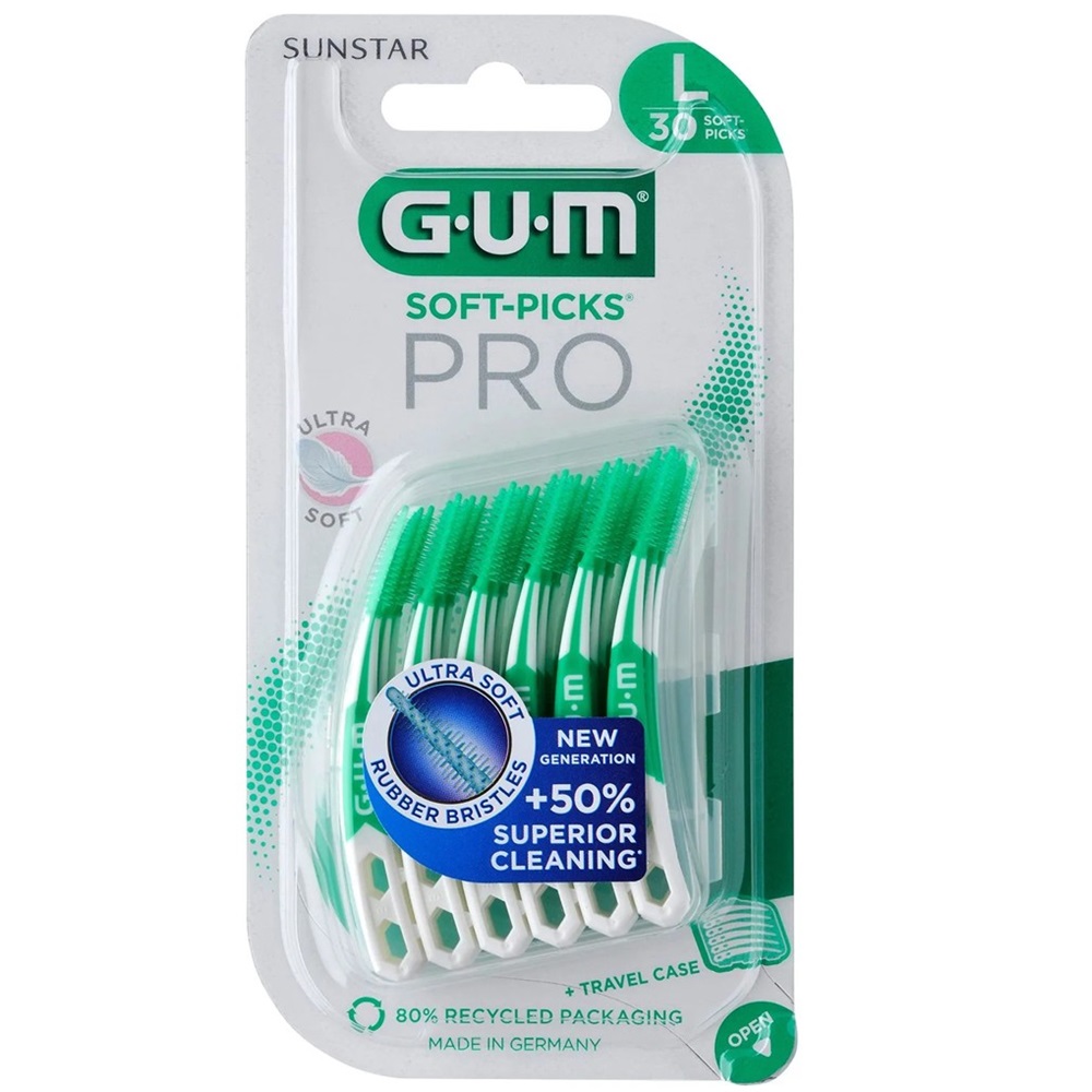 Periute interdentare GUM Ultra Soft Picks PRO, L, 30 bucati, Sunstar Gum