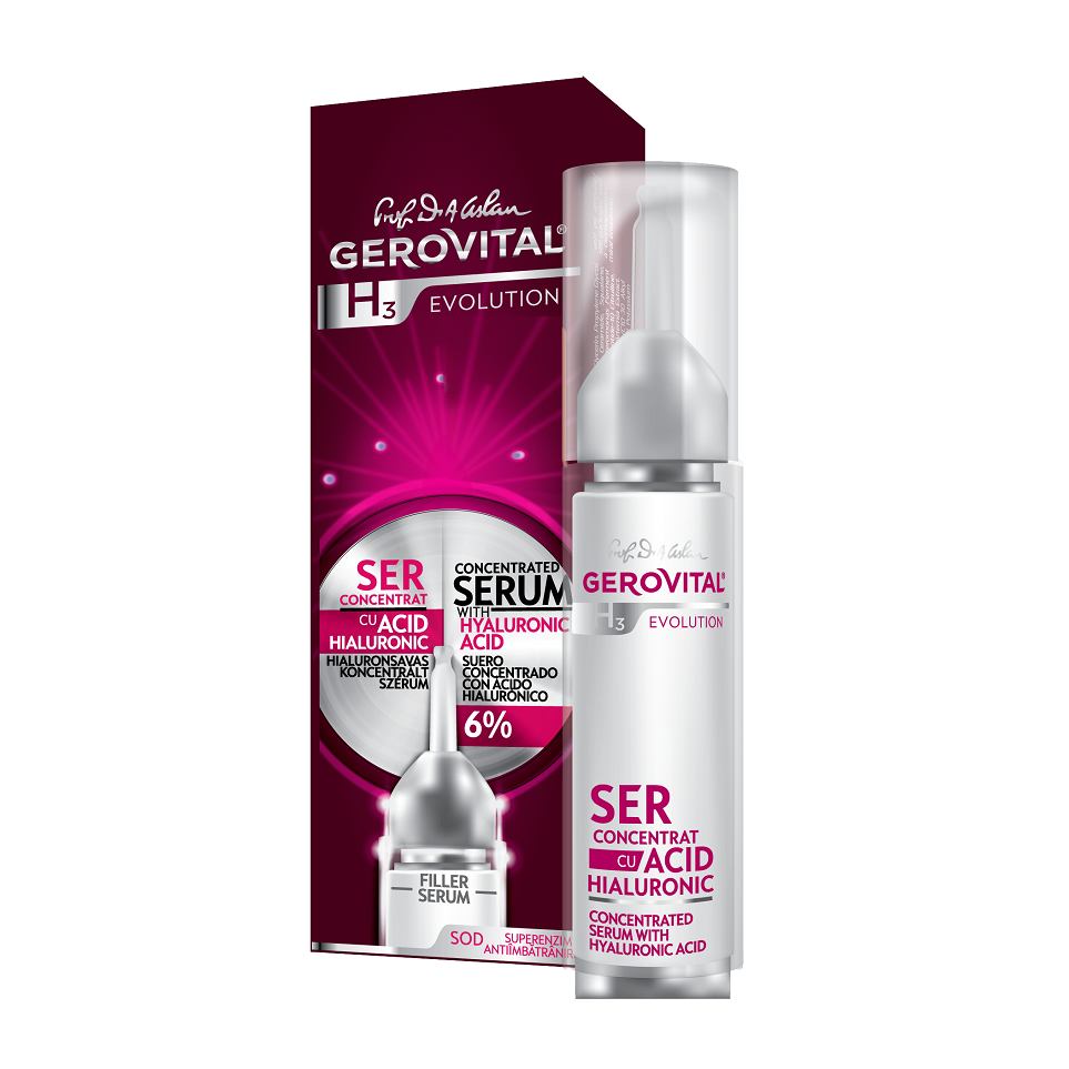 Ser cu acid hialuronic 6% H3 Evolution, 10 ml, Gerovital