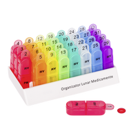 Organizator medicamente lunar, 2 casete colorate detasabile, Bazarul de Sanatate