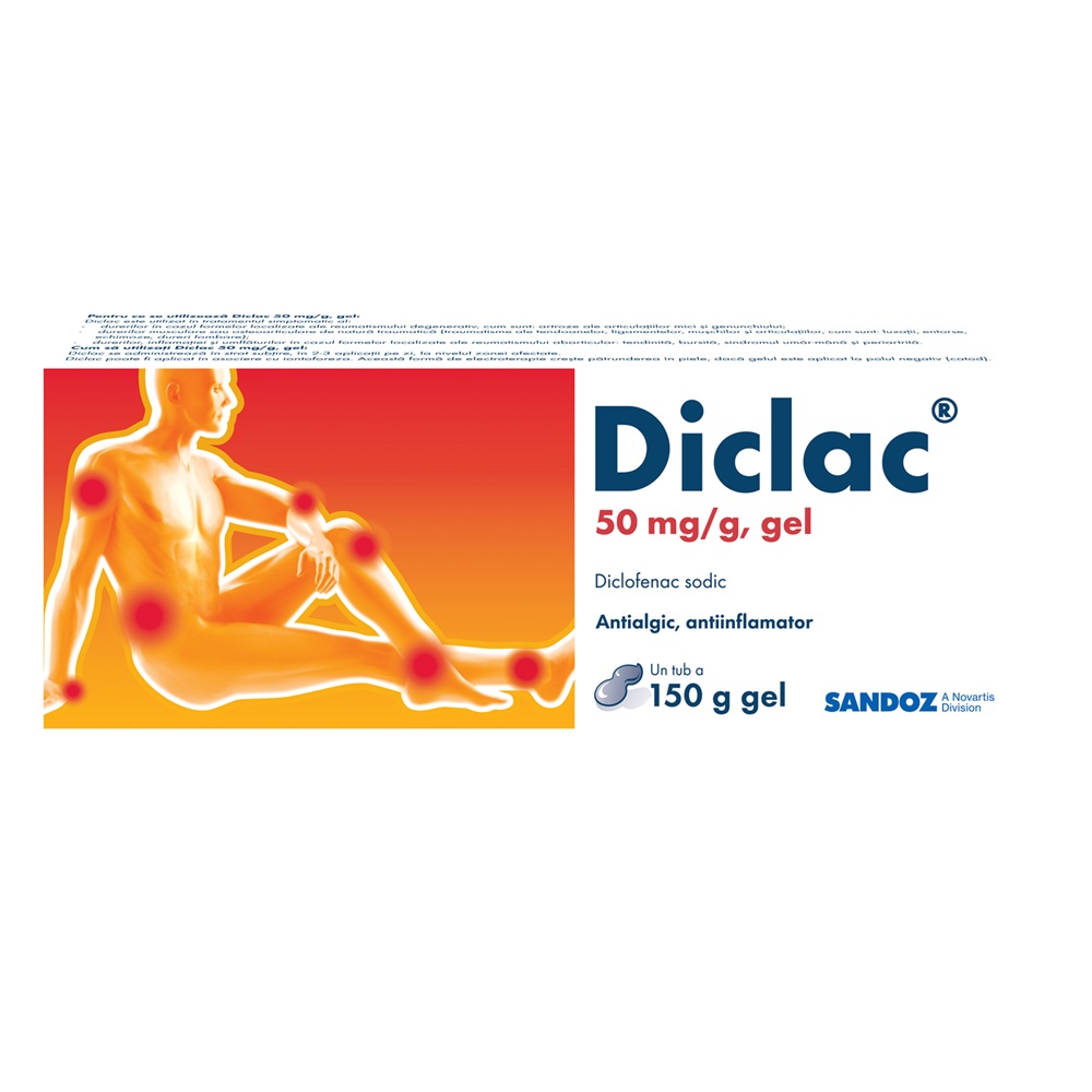 Diclac gel, 50 mg/g, 150 g, Sandoz