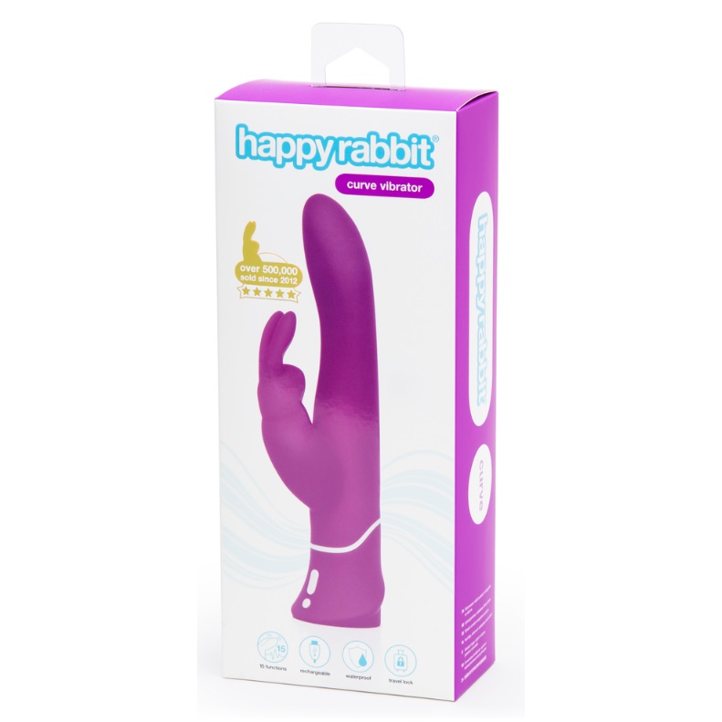 Vibrator curbat mov Happy Rabbit, 1 bucata, Wow Tech