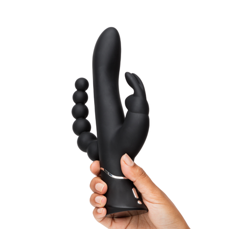 Vibrator Negru Triple Happy Rabbit, 1 bucata, Wow Tech 616488