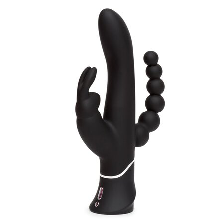 Vibrator Negru Triple Happy Rabbit, 1 bucata, Wow Tech 616486